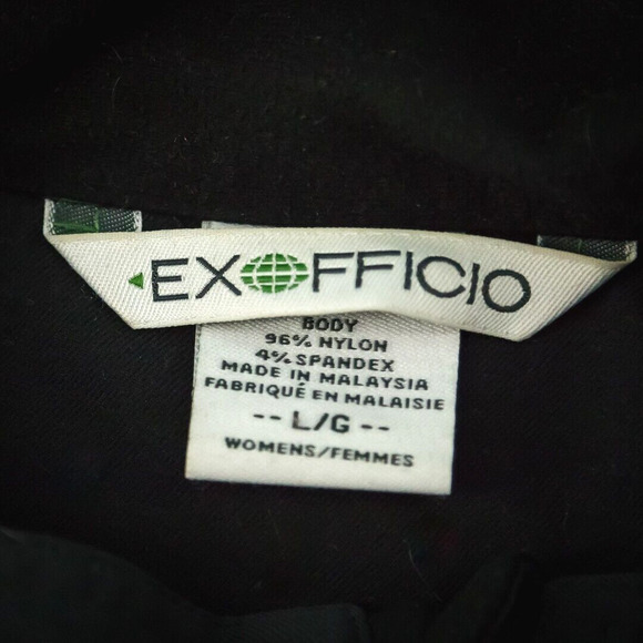 Exofficio Size Large L Black Tunic Zip Long Sleeve Outdoor Active Rain Jacket - Picture 4 of 7